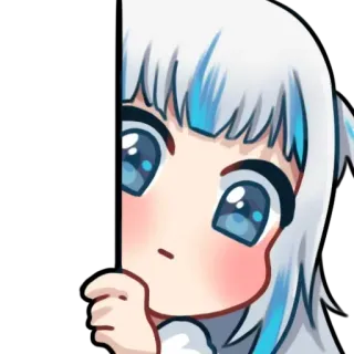 😌 Gawr Gura Anime, Vtuber, Gawr Gura, Fofo, Espiando, Tubarão telegram sticker