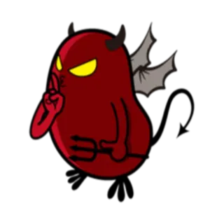 🤫 devil, demon, cartoon, quiet, silence, shush, finger, red telegram sticker
