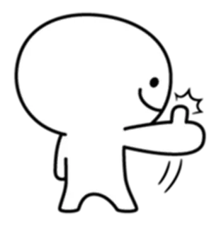 👍 Daumen hoch, Weiß, Niedlich, Simpel, Illustration whatsapp sticker