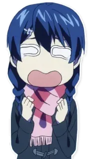 🥺 Anime, Fille, Écharpe, Chibi, Mignon whatsapp sticker