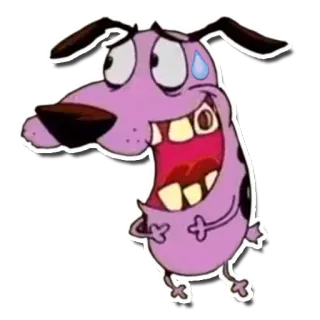 😅 Courage the Cowardly Dog Cartoon, Hund, Courage der feige Hund, animiert, verängstigt, nervös telegram sticker