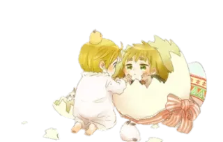 😕 anime, egg, cute, baby whatsapp sticker