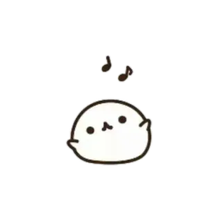 🍥 słodkie, blob, kawaii, muzyka, nuty, chibi, kreskówka telegram sticker