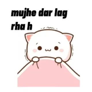 😰 mujhe dar lag raha h gato, lindo, asustado, miedoso, dibujos animados whatsapp sticker