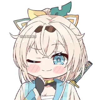 😉 @HAWKS Anime, Manga, Carino, Kawaii, Chibi, Arte digitale whatsapp sticker