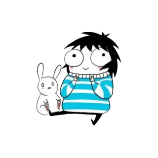 🙂 cartoon, character, rabbit, sticker, illustration telegram sticker