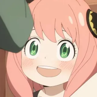 🥜 Anya Forger Spy x Family Anya, Spy x Family, anime, cartoon, schattig, glimlach, roze haar telegram sticker