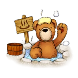 Хлопковый медведь @StikerDi telegram stickers