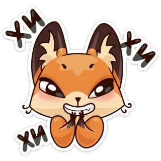 😆 ня fox, cute, animal, cartoon, sticker telegram sticker
