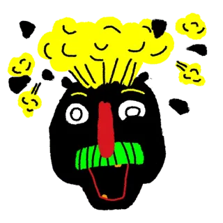 🤯 Cartone animato, Personaggio, Disegno, Illustrazione telegram sticker