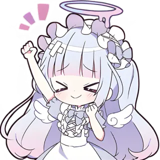✊ anime, cute, girl, sticker, angel, chibi telegram sticker