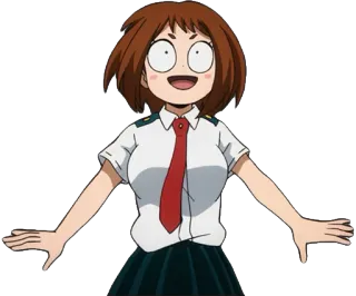 😳 Ochaco Uraraka My Hero Academia Anime, Uraraka, My Hero Academia, Personaje telegram sticker