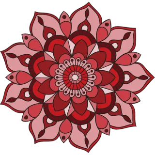 🎨 マンダラ, 花柄, 花, デザイン, パターン, 赤 telegram sticker