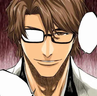 🧬 Sosuke Aizen Bleach 애니메이션, 만화, 안경, 악당, 능글 telegram sticker
