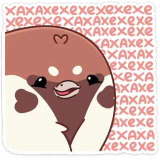 😃 XAXAXEXEXEXEX pássaro, fofo, desenho animado, animal, kawaii, adesivo telegram sticker