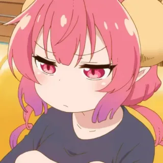 😠 Ilulu Miss Kobayashi's Dragon Maid Anime, Drache, Ilulu, Miss Kobayashi's Dragon Maid, Cartoon, Kawaii, Süß telegram sticker