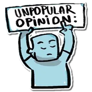 😌 UNPOPULAR OPINION: unpopular, opinion, middle finger, gesture, statement, sign telegram sticker