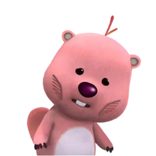 💬 可愛い, 動物, ピンク, 漫画, ビーバー, キャラクター telegram sticker