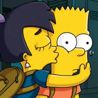 😘 Bart Simpson kiss, The Simpsons, cartoon, animated, love, hug telegram sticker