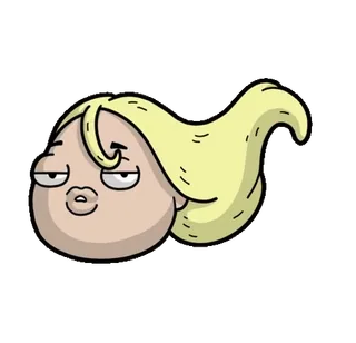 🤩 cartoon, facial expression, kiss, blonde hair, portrait, sticker telegram sticker