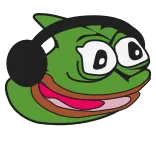 🎧 Pepe the Frog Pepe, grenouille, mème, mème internet, casque, dessin animé, personnage whatsapp sticker