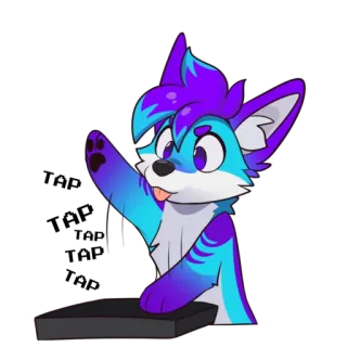 ⌨️ Furry, Animal, Zorro, Dibujo Animado, Personaje, Lindo, Saludando telegram sticker