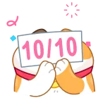 👍 10/10 schattig, hond, score, perfect, beoordeling telegram sticker