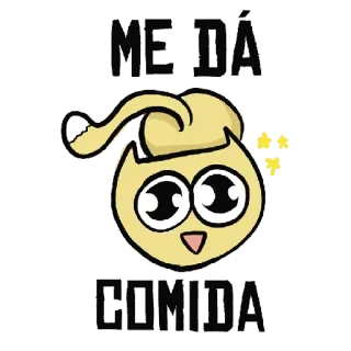 😋 ME DÁ COMIDA comida, desenho animado, fofo, gato, implorando whatsapp sticker