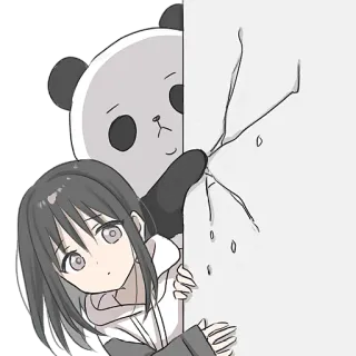 😶 Fille anime, Panda, Mignon, Kawaii, Illustration, Dessin animé telegram sticker