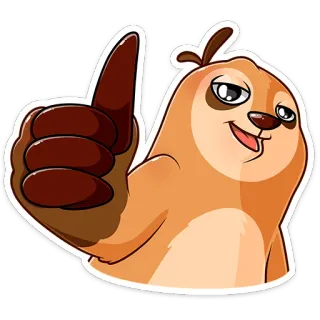 👍 kukang, jempol ke atas, imut, hewan, positif, persetujuan, suka telegram sticker
