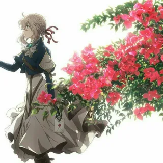 🥰 Violet Evergarden anime, flowers, woman, character telegram sticker