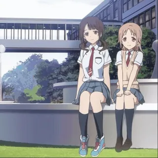 🥱 动漫, 女学生, 制服, 友谊 whatsapp sticker