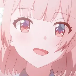 😃 Anime, Cô gái, Dễ thương, Tóc hồng, Phim hoạt hình, Chân dung, Kawaii telegram sticker