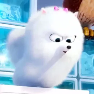 ❄️ Gidget The Secret Life of Pets собака, белый, милый, джиджет, тайная жизнь домашних животных, мультфильм whatsapp sticker