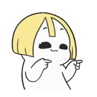 💫 Cartone animato, Personaggio, Carino, Che indica, Illustrazione, Animazione telegram sticker