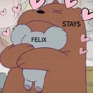🥰 Felix STAYS FELIX Stray Kids, Kpop, Fan Art, Serca, Miś z kreskówki, Koala telegram sticker