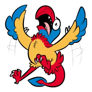 😱 bird, parrot, cartoon, illustration, animal whatsapp sticker