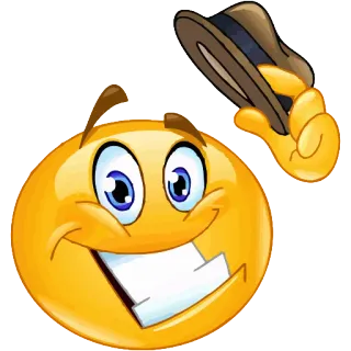 🎩 Emoji, Hut, Lächeln, Gelb, Gesicht telegram sticker
