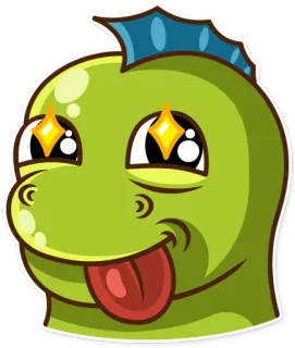 😛 dinossauro, monstro, desenho animado, emoji, fofo, engraçado, adesivo telegram sticker