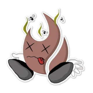 💀 mort, dessin animé, autocollant, mouches telegram sticker