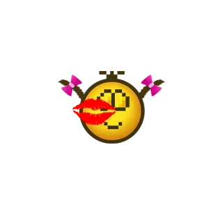 😚 поцелуй, эмодзи, губы, милый, любовь, пиксель telegram sticker