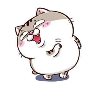 😆 고양이, 웃긴, 귀여운, 동물, 만화 telegram sticker