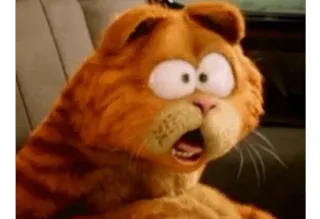 😦 Garfield cat, cartoon, shocked, expression, Garfield telegram sticker