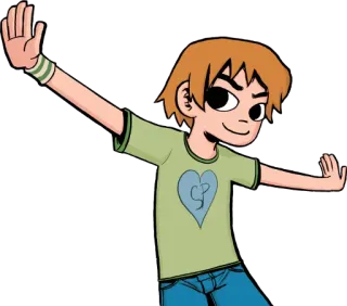 💪 Scott Pilgrim Scott Pilgrim vs. the World скотт пилигрим, аниме, мультфильм, персонаж, жест whatsapp sticker