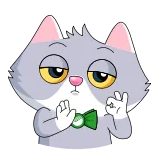👌 cat, animal, cute, ok, hand gesture, bowtie whatsapp sticker