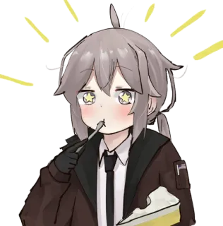 🤩 anime, cake, cute, dessert, eating telegram sticker