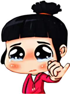 😭 weinen, traurig, emoji, mädchen, cartoon, tränen telegram sticker