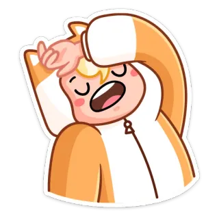 🤦‍♀️ стикер, уставший, сонный, персонаж, мультфильм, комбинезон telegram sticker