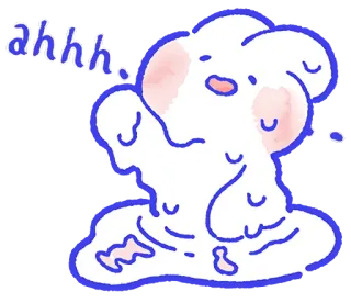 ⛄️ ahhh. niedlich, Blob, Cartoon, Wolke, Kawaii, Abstrakt telegram sticker