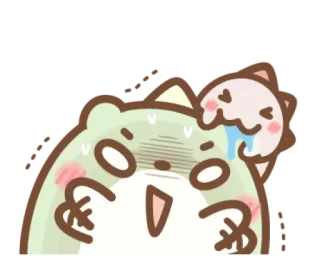 😖 kawaii, fofo, urso, chorando, adesivo, emoji, desenho animado telegram sticker
